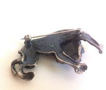 Load image into Gallery viewer, Panther Brooch Puma brooch Studded jungle cat brooch in dark silver tone
