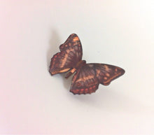 Load image into Gallery viewer, Butterfly brooch Enamel Butterfly Pin Realistic butterfly brooch Small Brooch Early 90s Vintage Brooch, Dark Butterfly Jewelry Copper Insect

